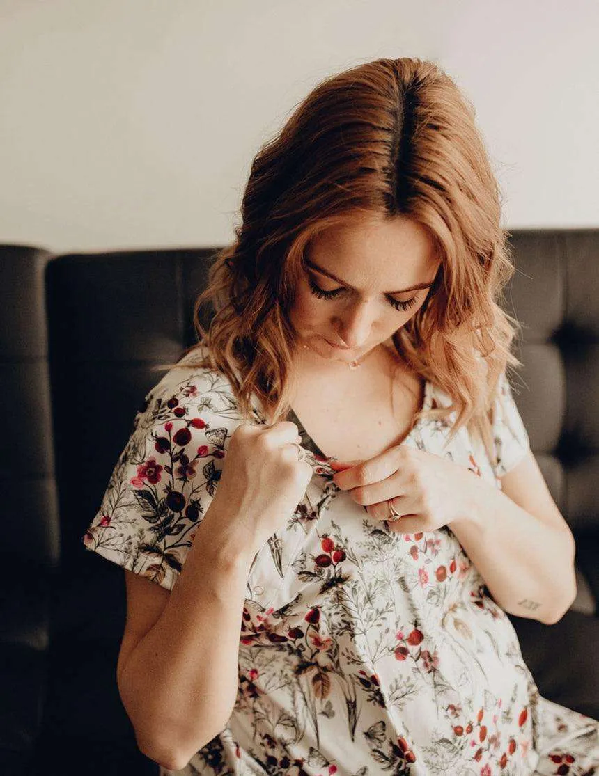 Floral Labor & Delivery Gown