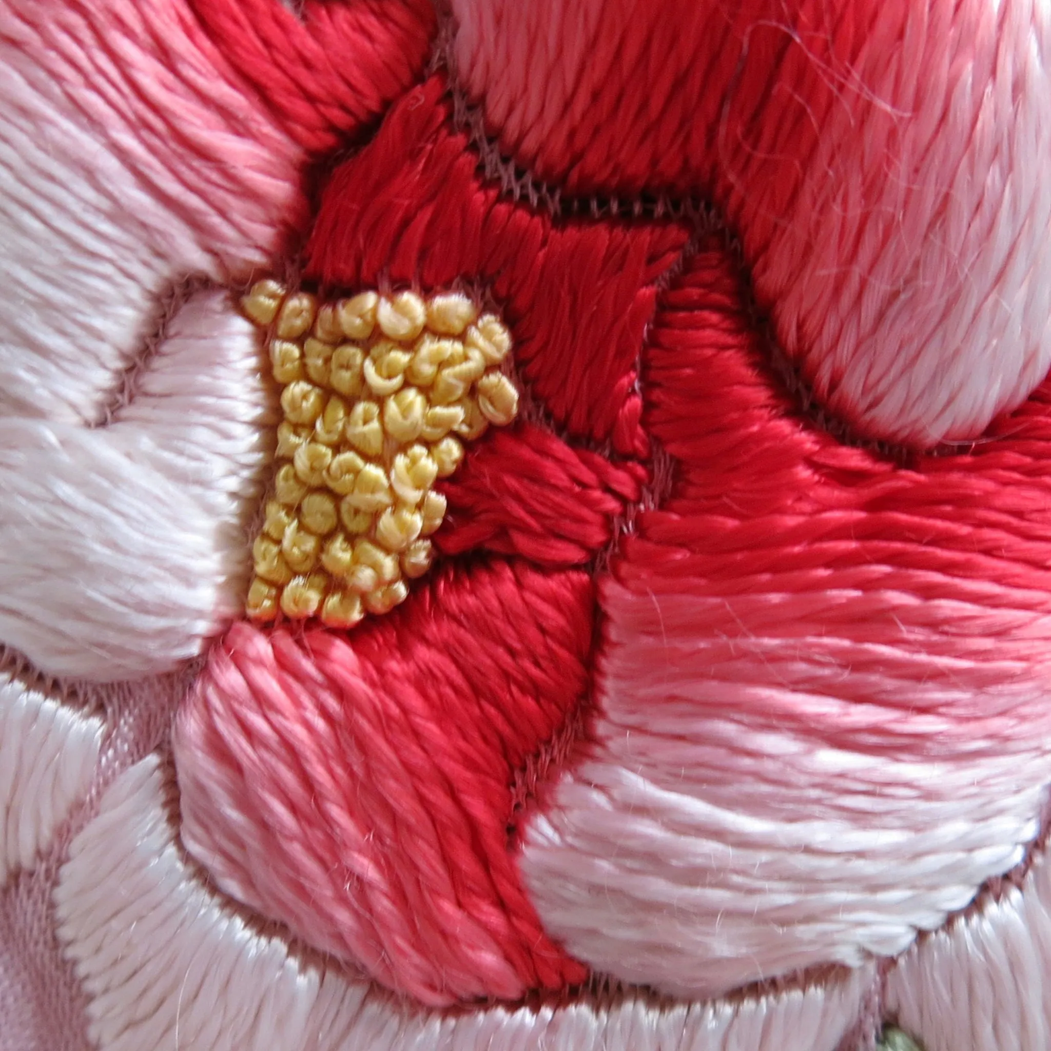 Flower Embroidered Powder Pink Silk Vintage Kimono