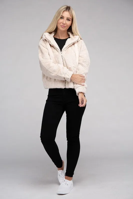 Fluffy Zip-Up Teddy Jacket