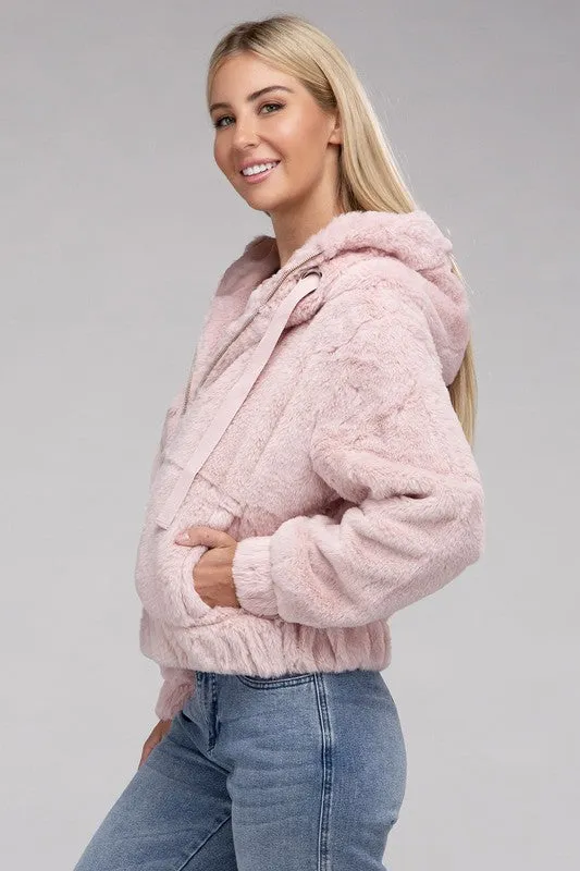Fluffy Zip-Up Teddy Jacket