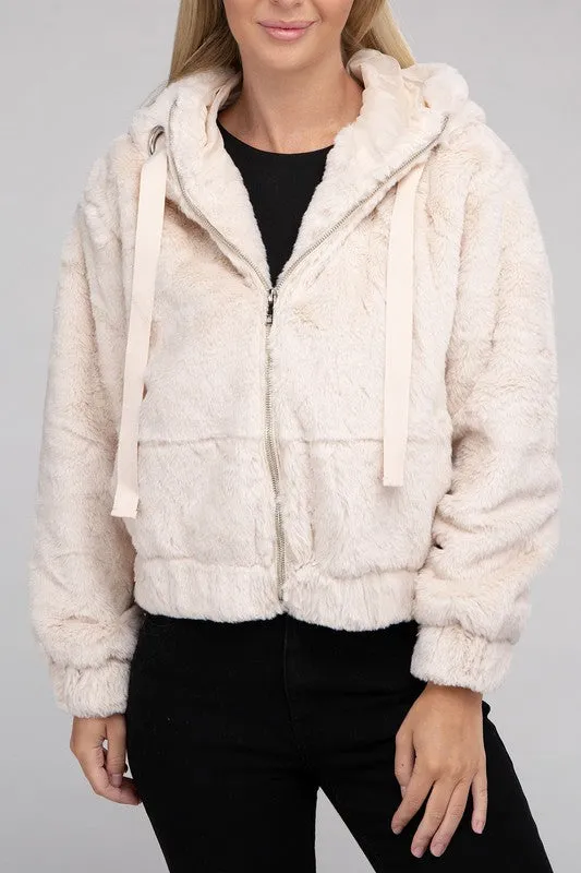 Fluffy Zip-Up Teddy Jacket