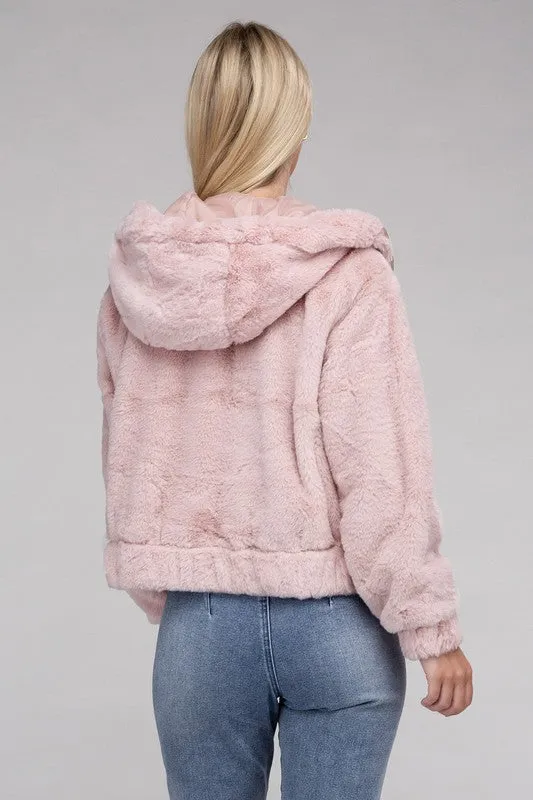 Fluffy Zip-Up Teddy Jacket