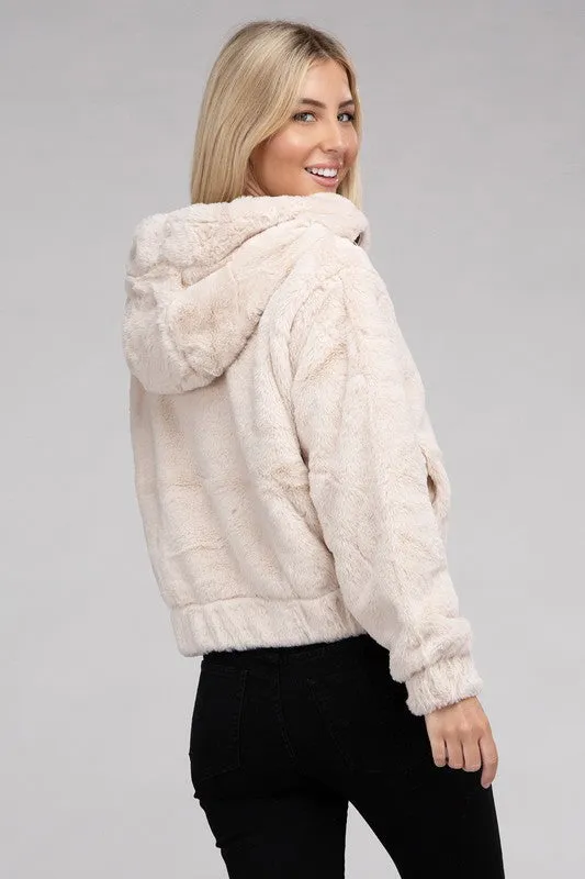 Fluffy Zip-Up Teddy Jacket