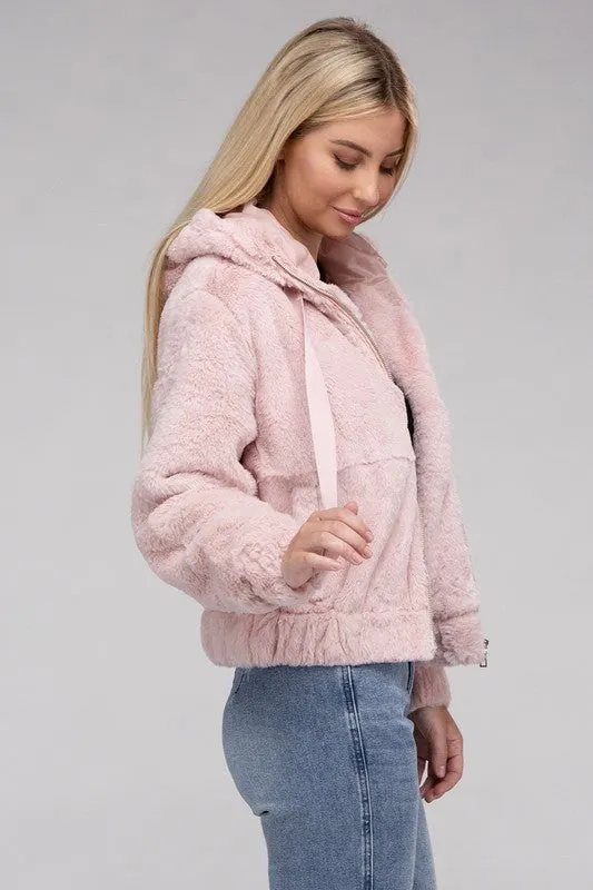 Fluffy Zip-Up Teddy Jacket