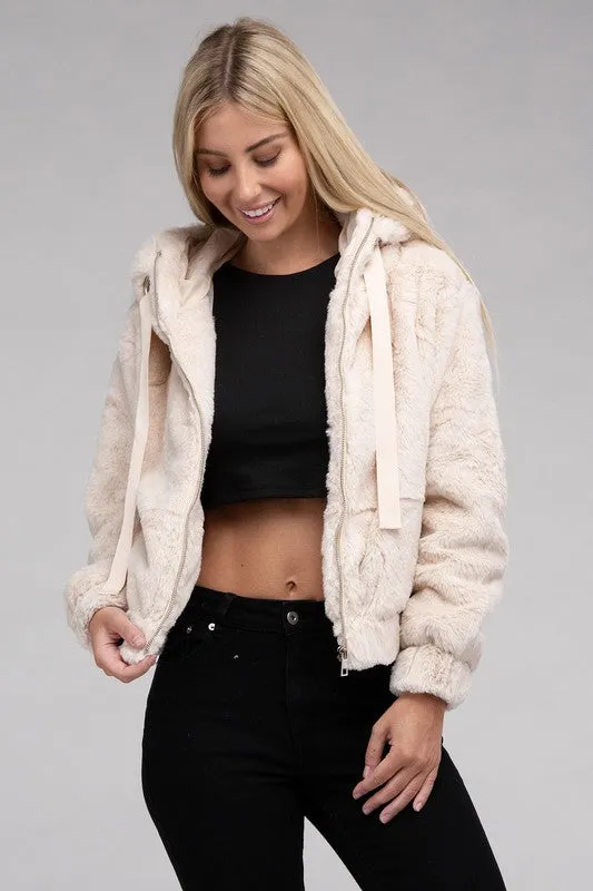Fluffy Zip-Up Teddy Jacket