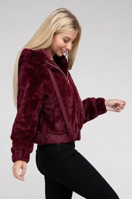 Fluffy Zip-Up Teddy Jacket