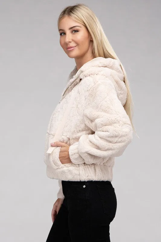 Fluffy Zip-Up Teddy Jacket