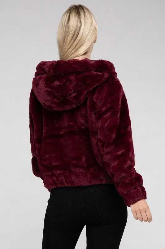 Fluffy Zip-Up Teddy Jacket