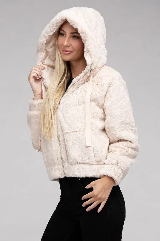 Fluffy Zip-Up Teddy Jacket