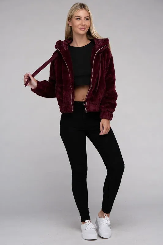 Fluffy Zip-Up Teddy Jacket