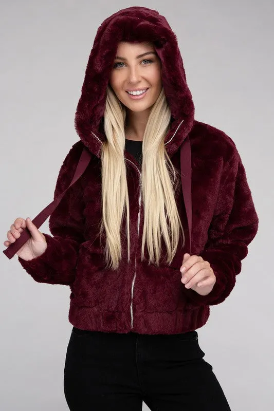 Fluffy Zip-Up Teddy Jacket