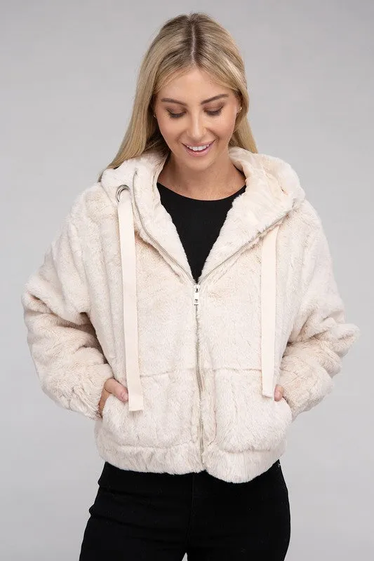 Fluffy Zip-Up Teddy Jacket