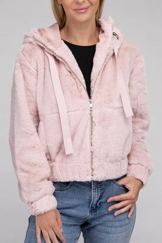 Fluffy Zip-Up Teddy Jacket