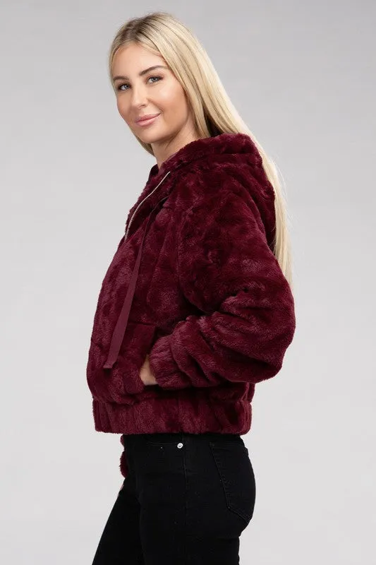 Fluffy Zip-Up Teddy Jacket
