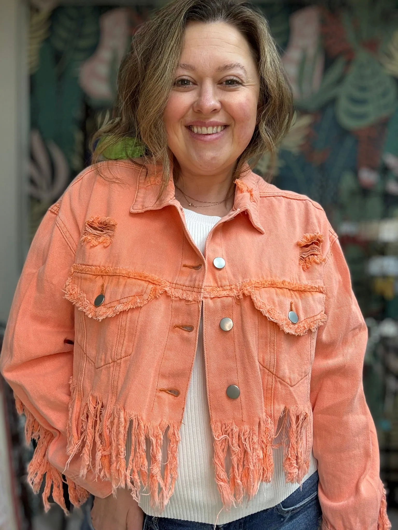 Fray Denim Crop Jacket
