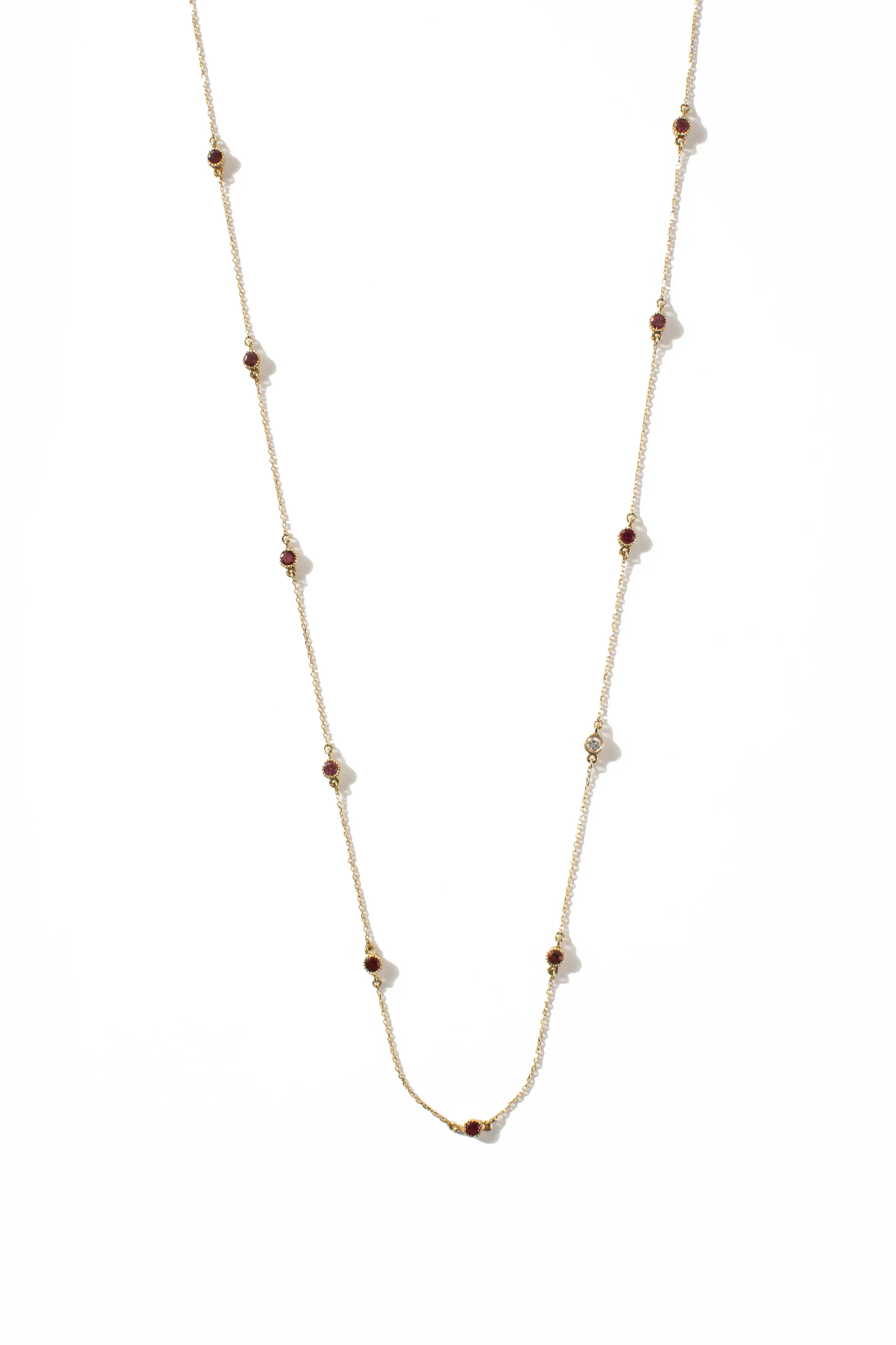 Freestyle Necklace with Pink Round Tourmalines