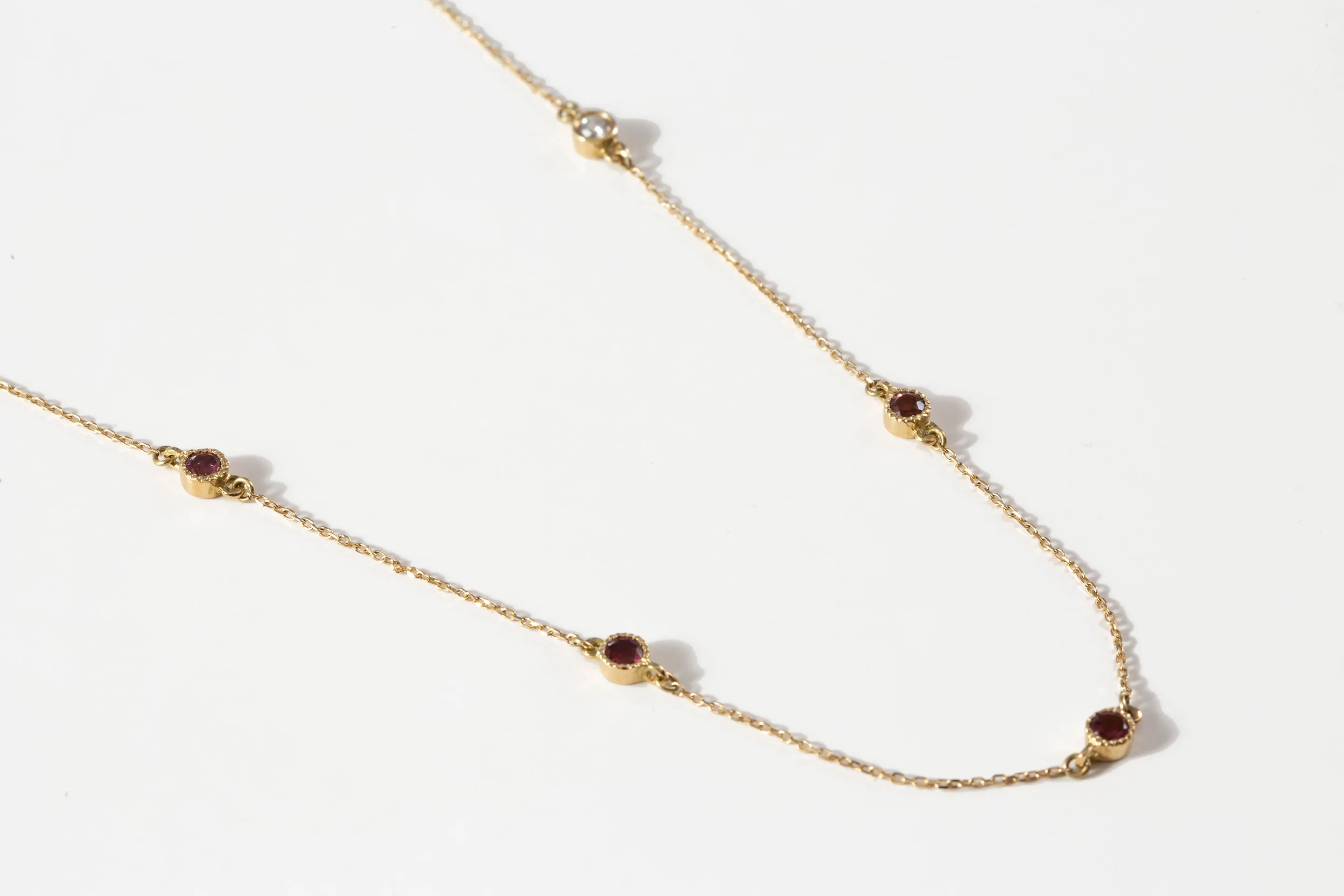 Freestyle Necklace with Pink Round Tourmalines