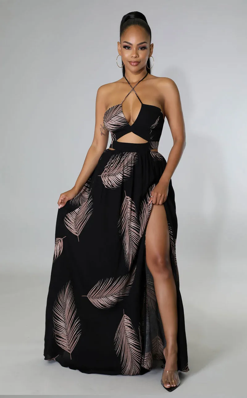 French Suspender Floral Dress