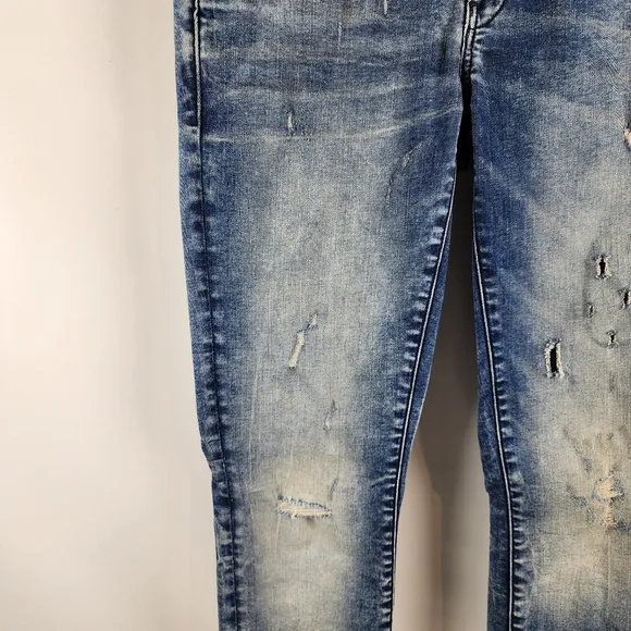 G Star RAW Jeans Womens 29x32 Midge Zip Mid Rise Skinny Distressed Denim