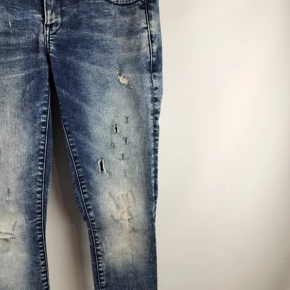 G Star RAW Jeans Womens 29x32 Midge Zip Mid Rise Skinny Distressed Denim
