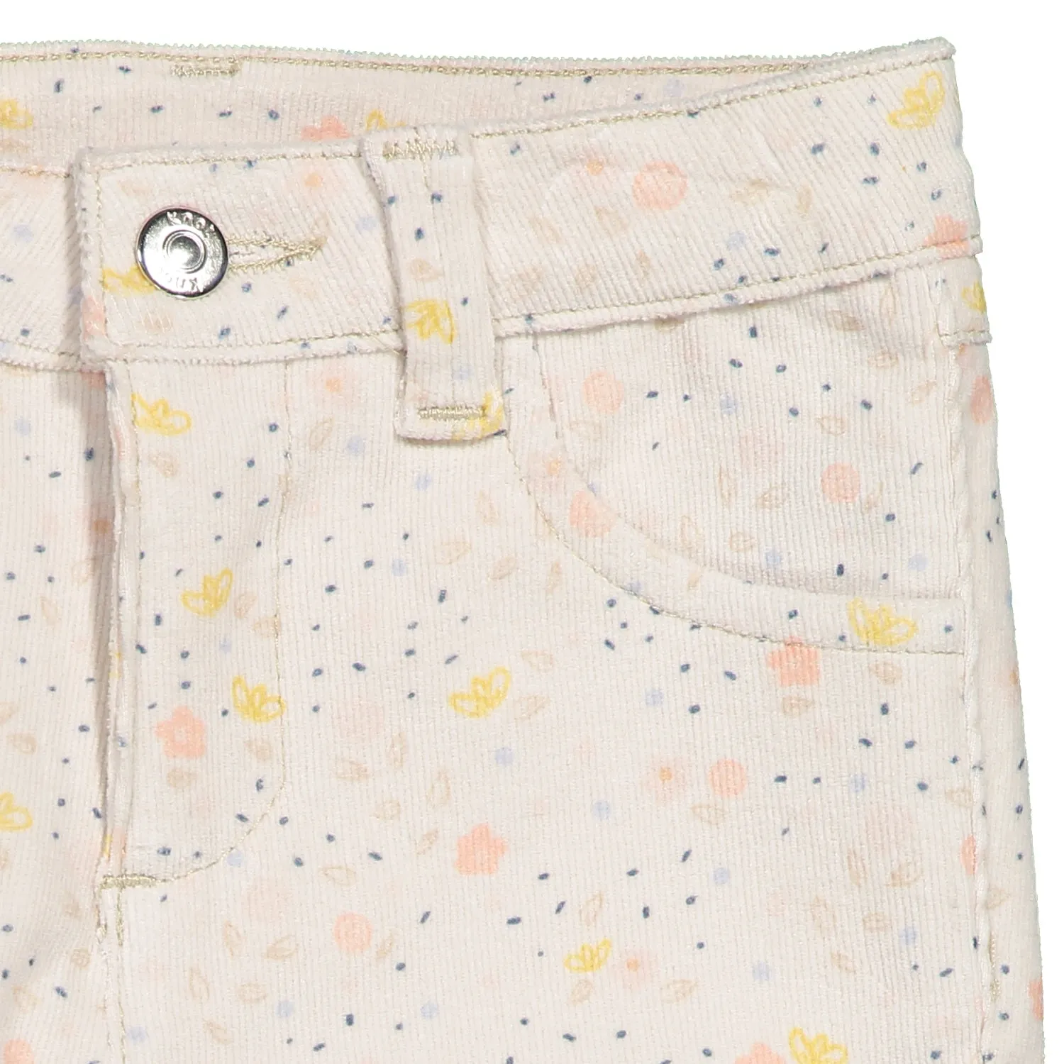 Girls Creamy Cotton Corduroy Trousers