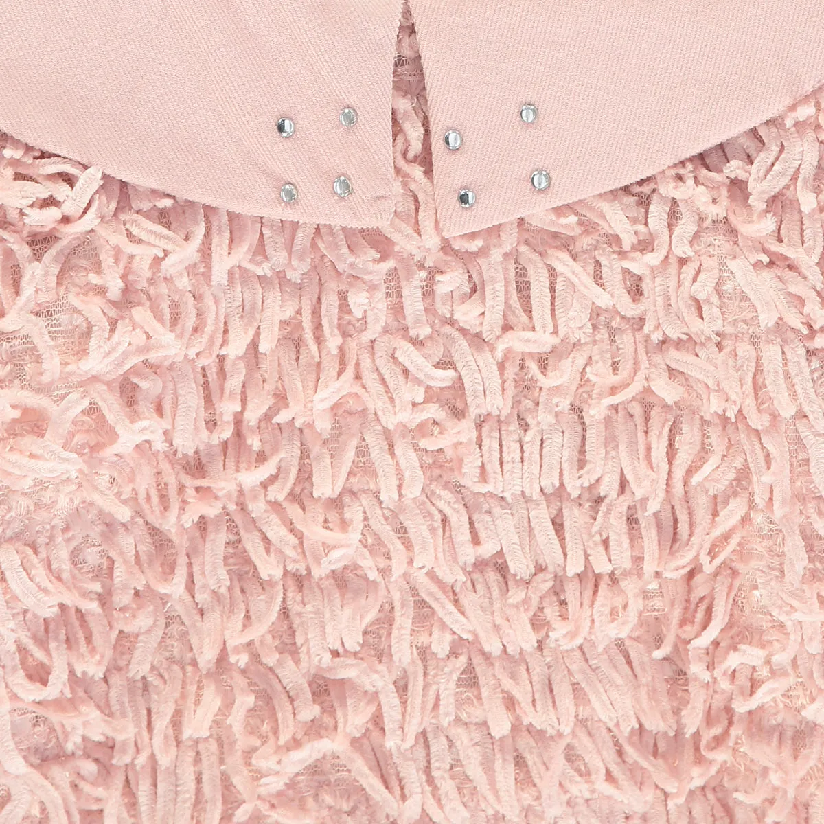 Girls Pink dress Velvet Trims