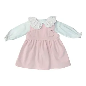 Girls Pink Pinafore Dress Set