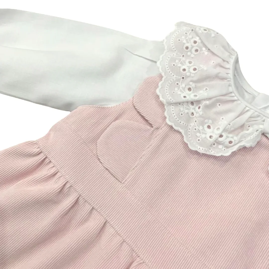 Girls Pink Pinafore Dress Set