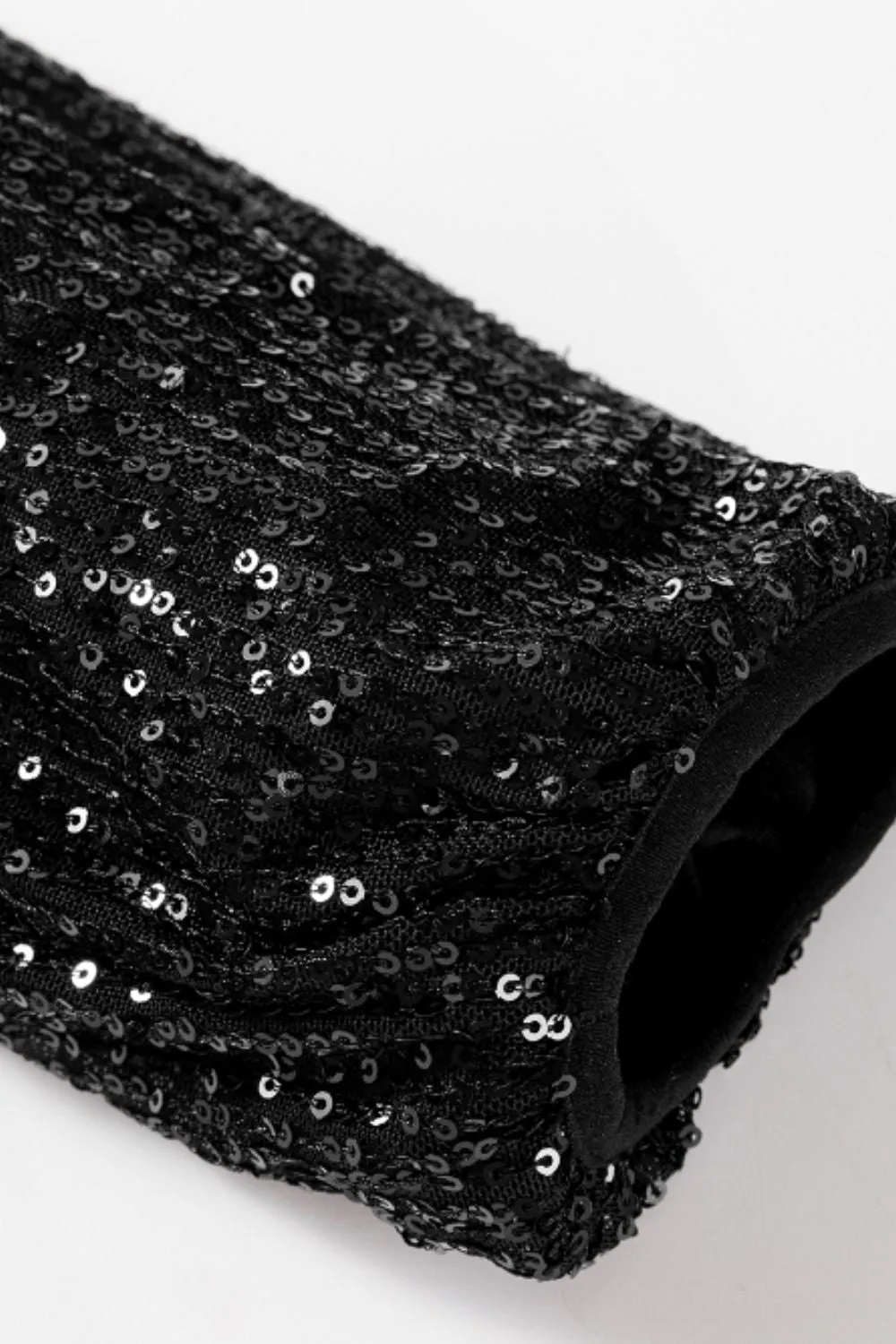 Glam Sequin Zip Up Long Sleeve Jacket