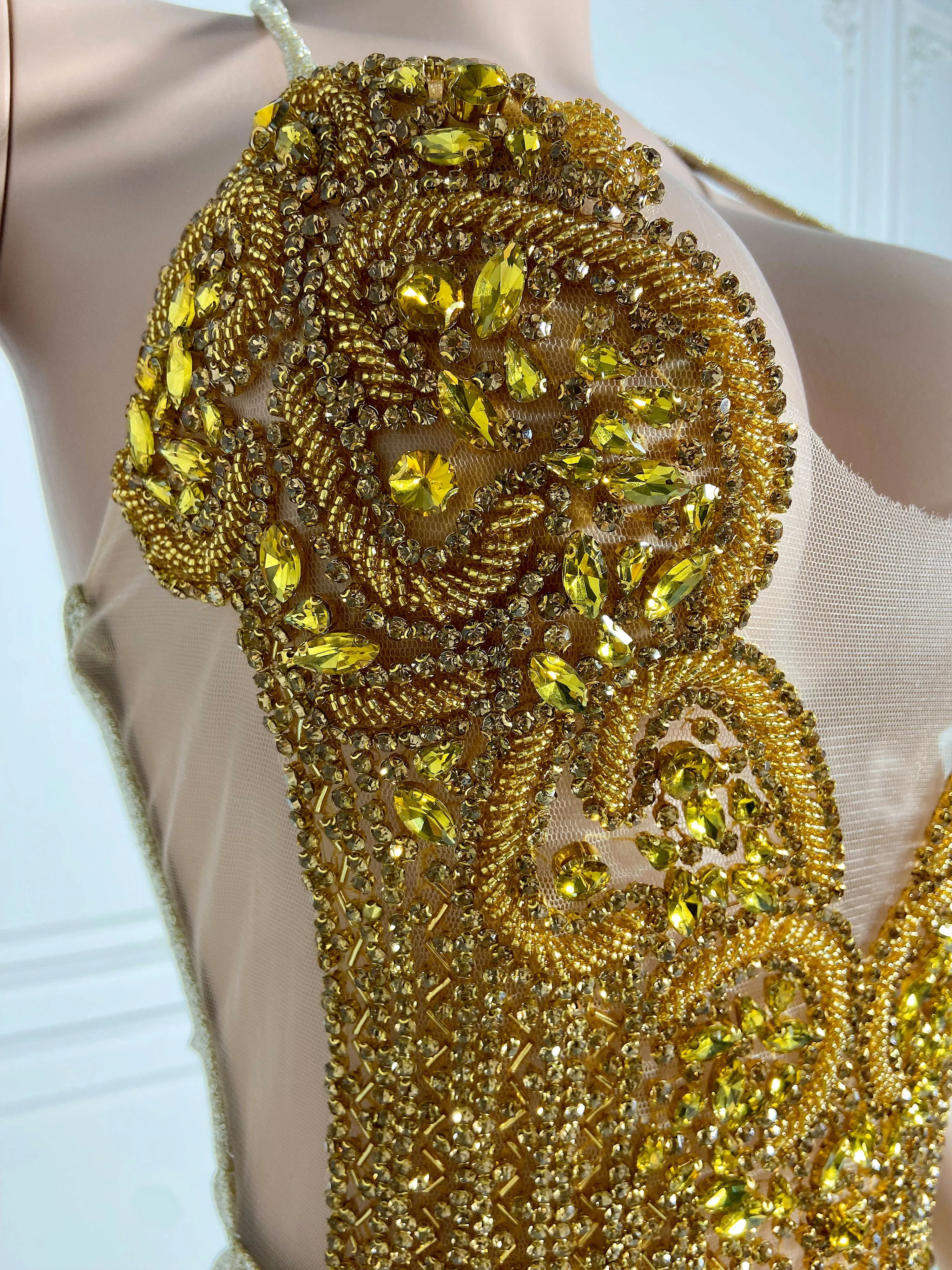 Golden Halter Mini Jumpsuit
