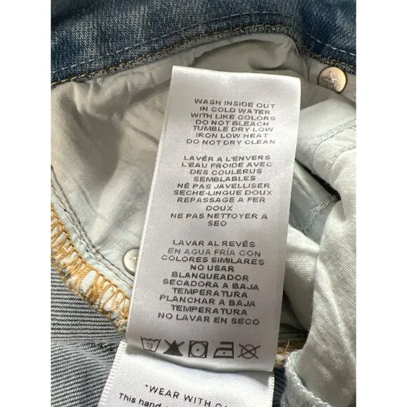 Good American Distressed Light Wash Skinny Jeans Size 12/31