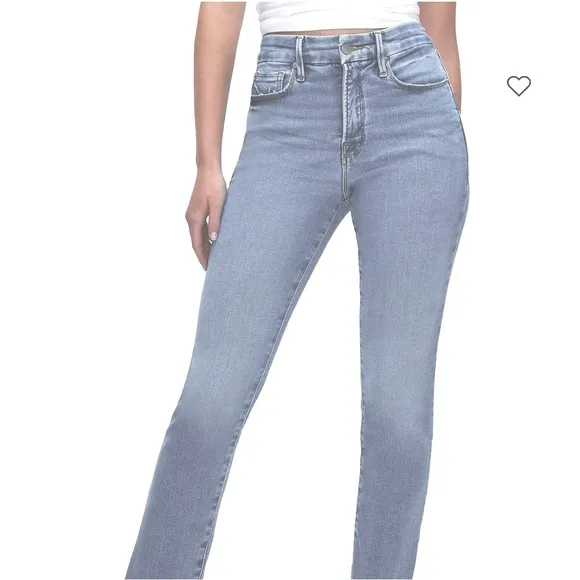 Good American Distressed Light Wash Skinny Jeans Size 12/31