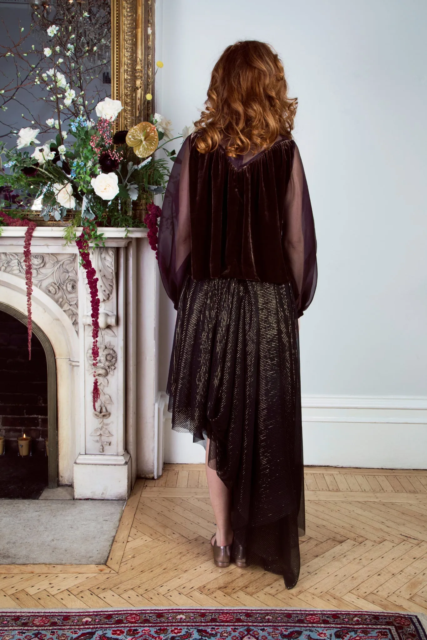 Gracie Gilded Silk Skirt