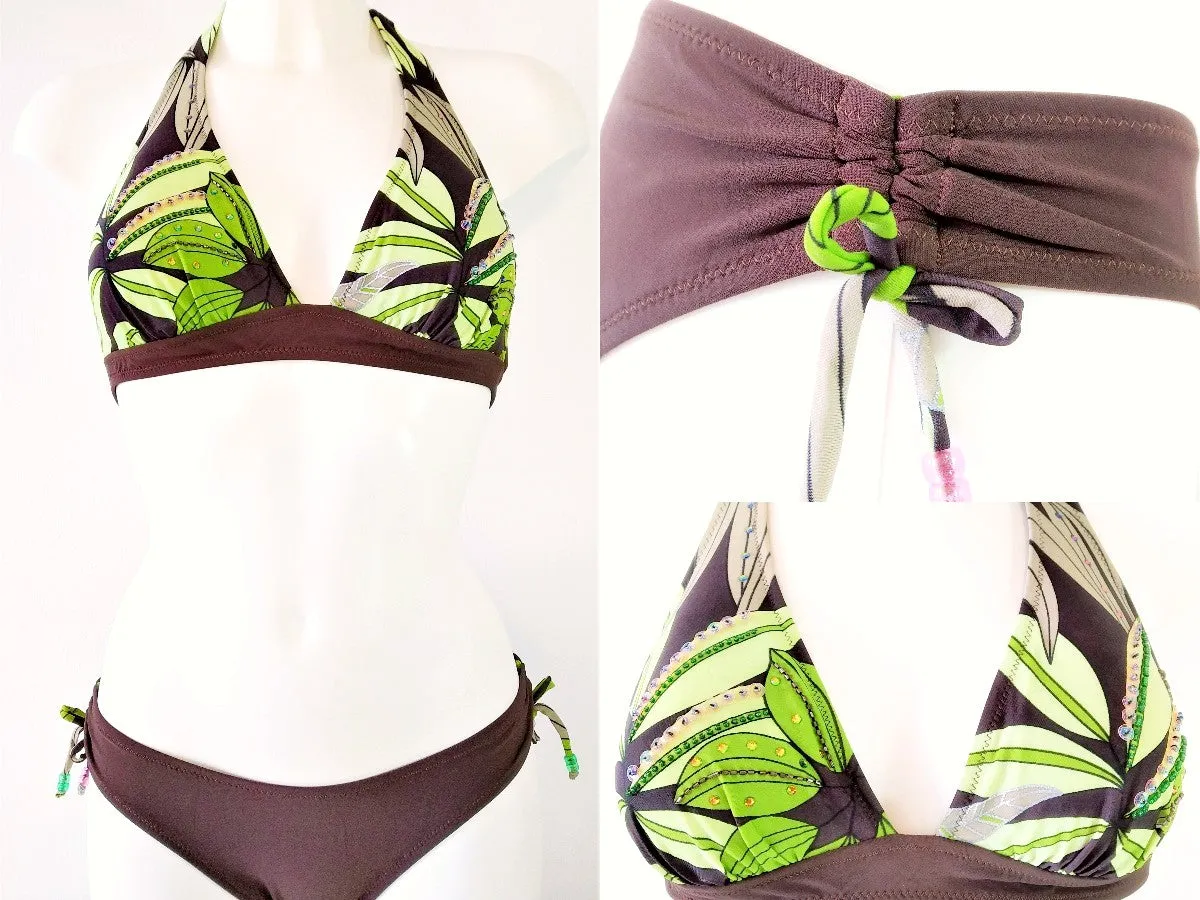 Green Leaves Bikini Halter