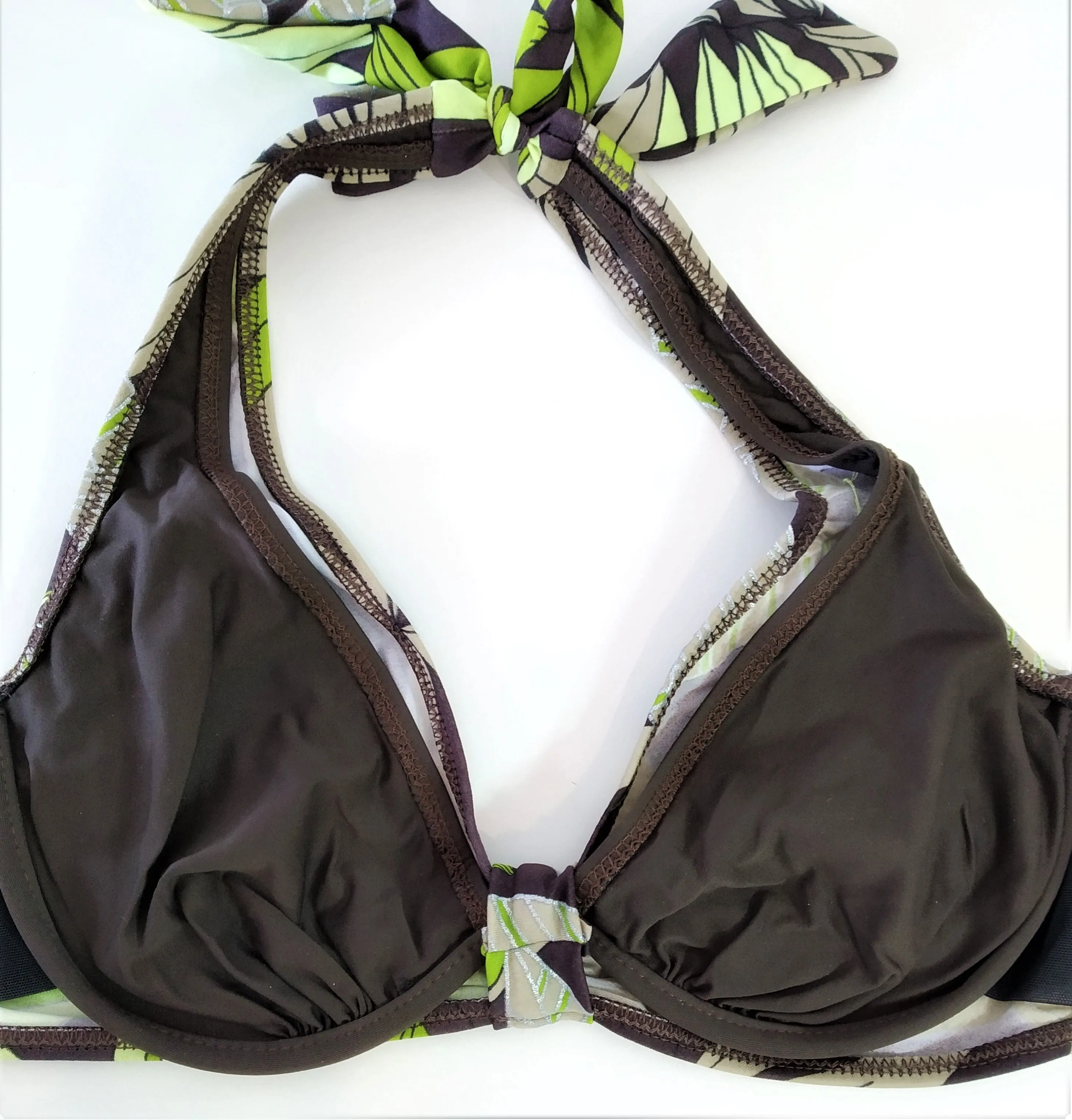 Green Leaves Bikini underwire halter