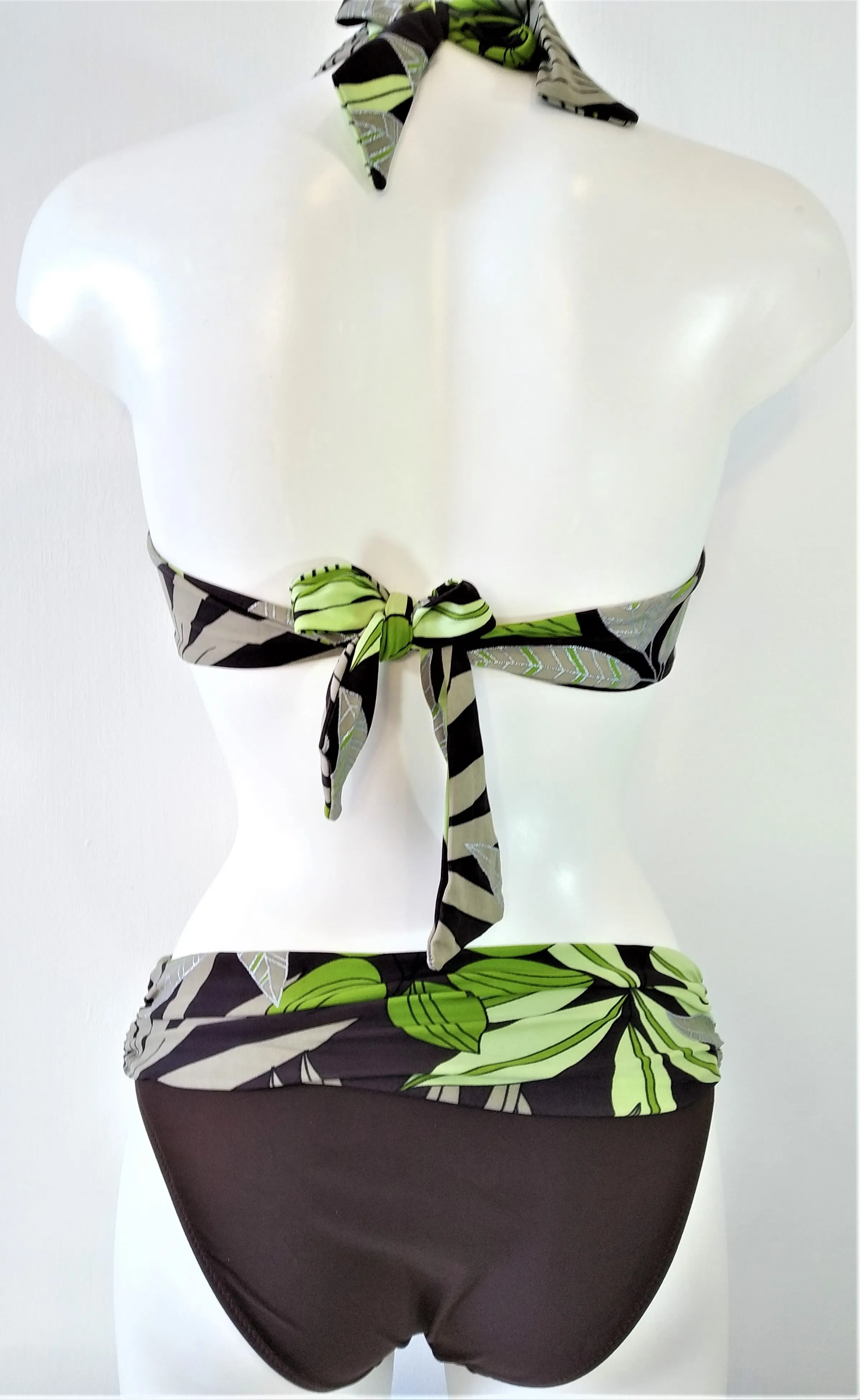 Green Leaves Bikini underwire halter