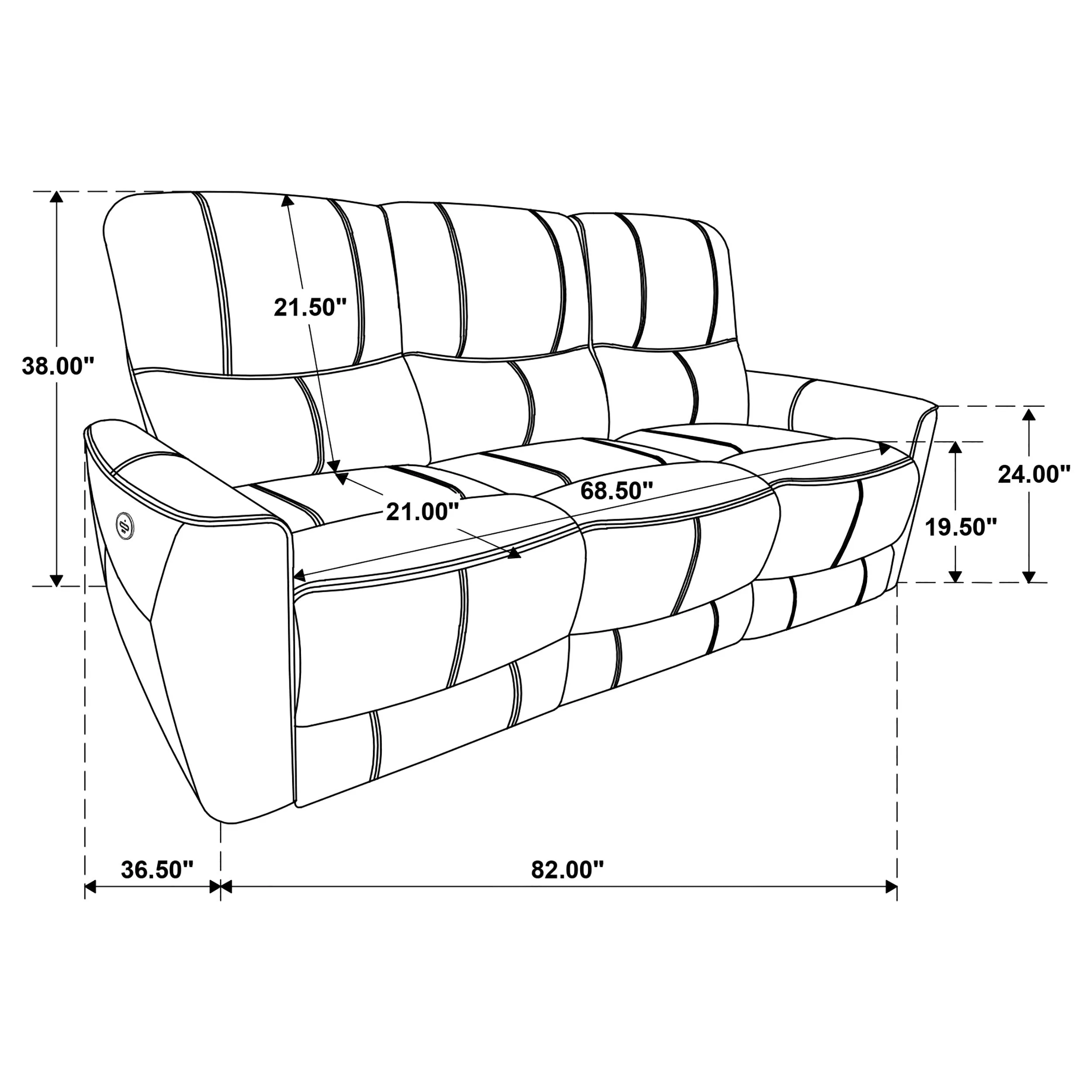 Greenfield Upholstered Power Reclining Sofa Dove Grey