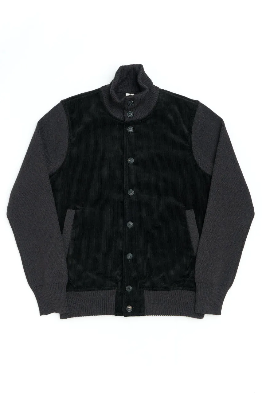 GRP Knitwear Button Jacket Corduroy/Merino Dark Brown