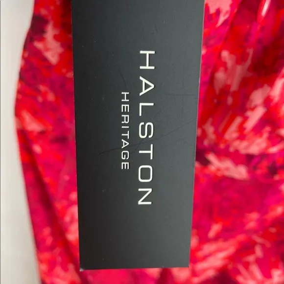 Halston Printed Cowl Gown Poppy Kaleidoscope size 14 Maxi Dress Chiffon NWT