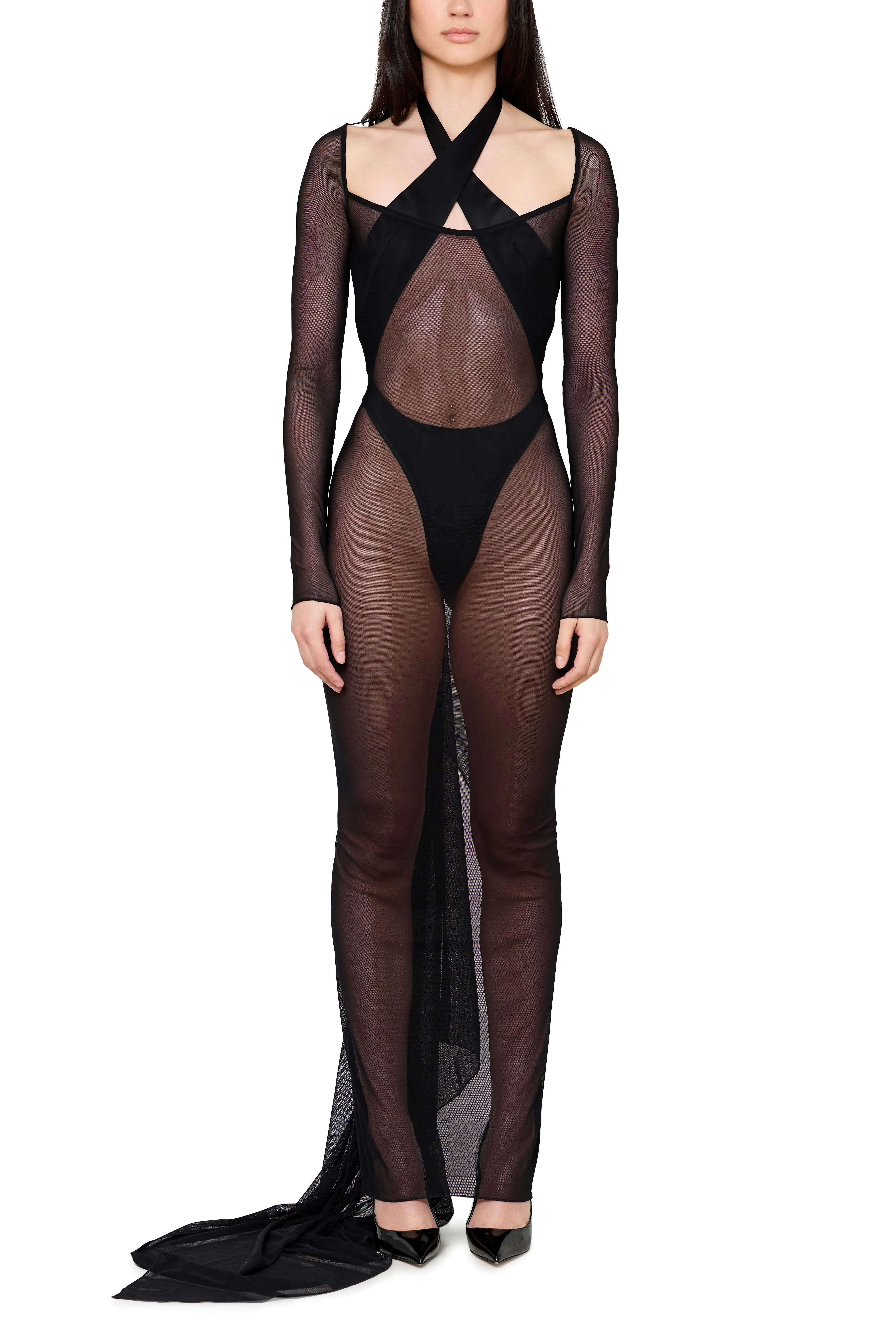 Halter Criss Cross Bodysuit