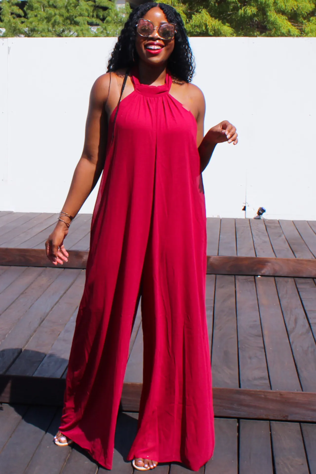 Halter Neck Backless Jumpsuit