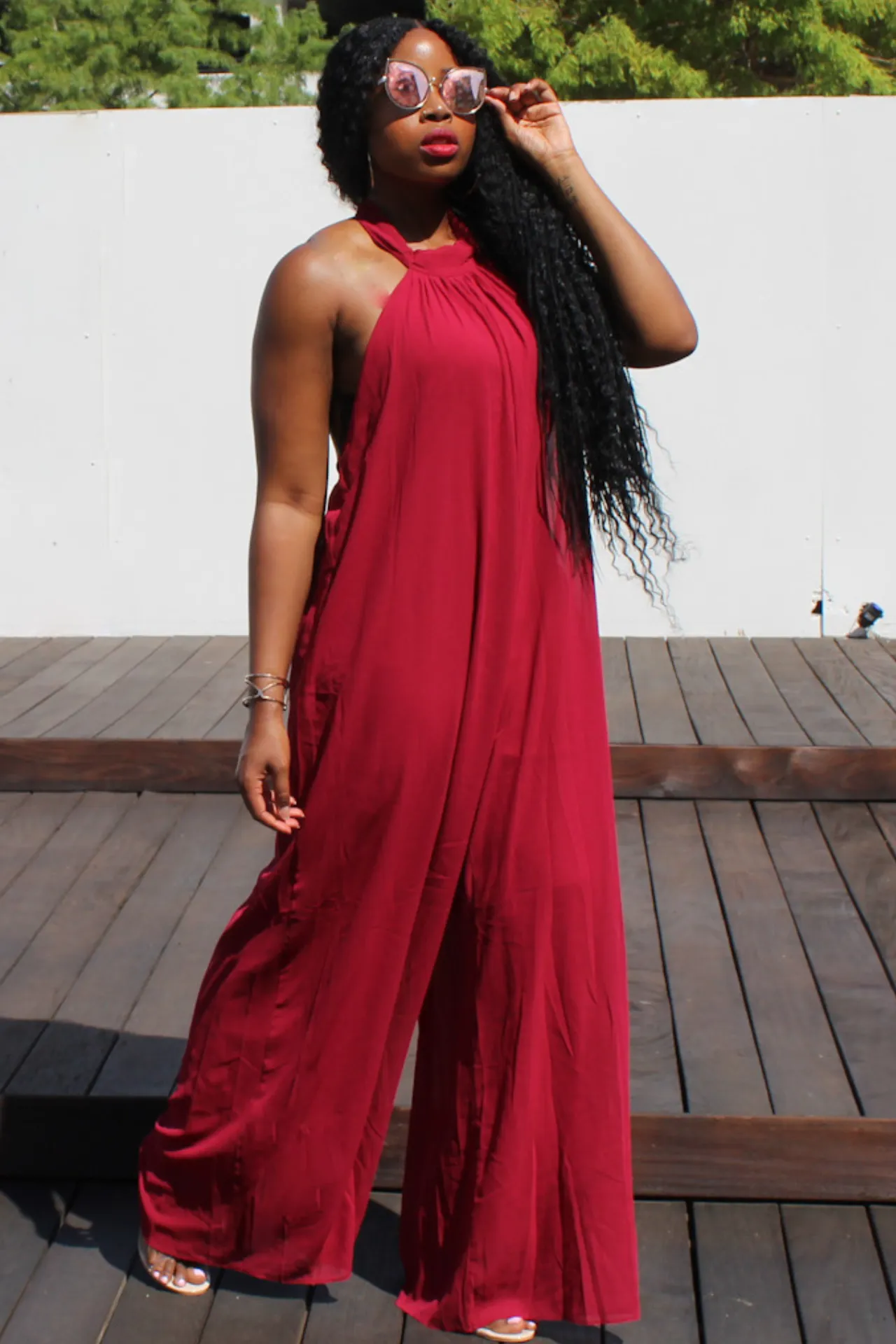 Halter Neck Backless Jumpsuit