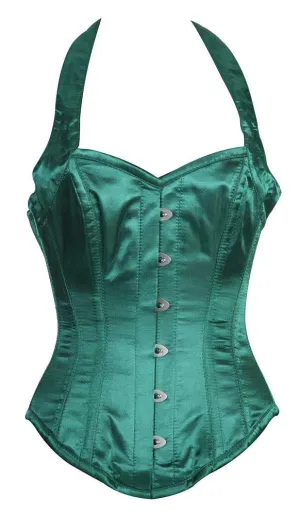 HALTER NECK GREEN SATIN