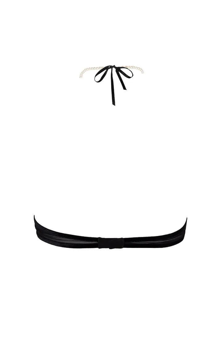 Halter neck top with pearl strand - Kyoto Halter Top