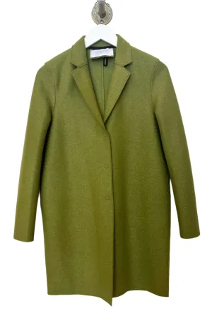 Harris Wharf Cocoon Coat Pressed Wool in Peridot