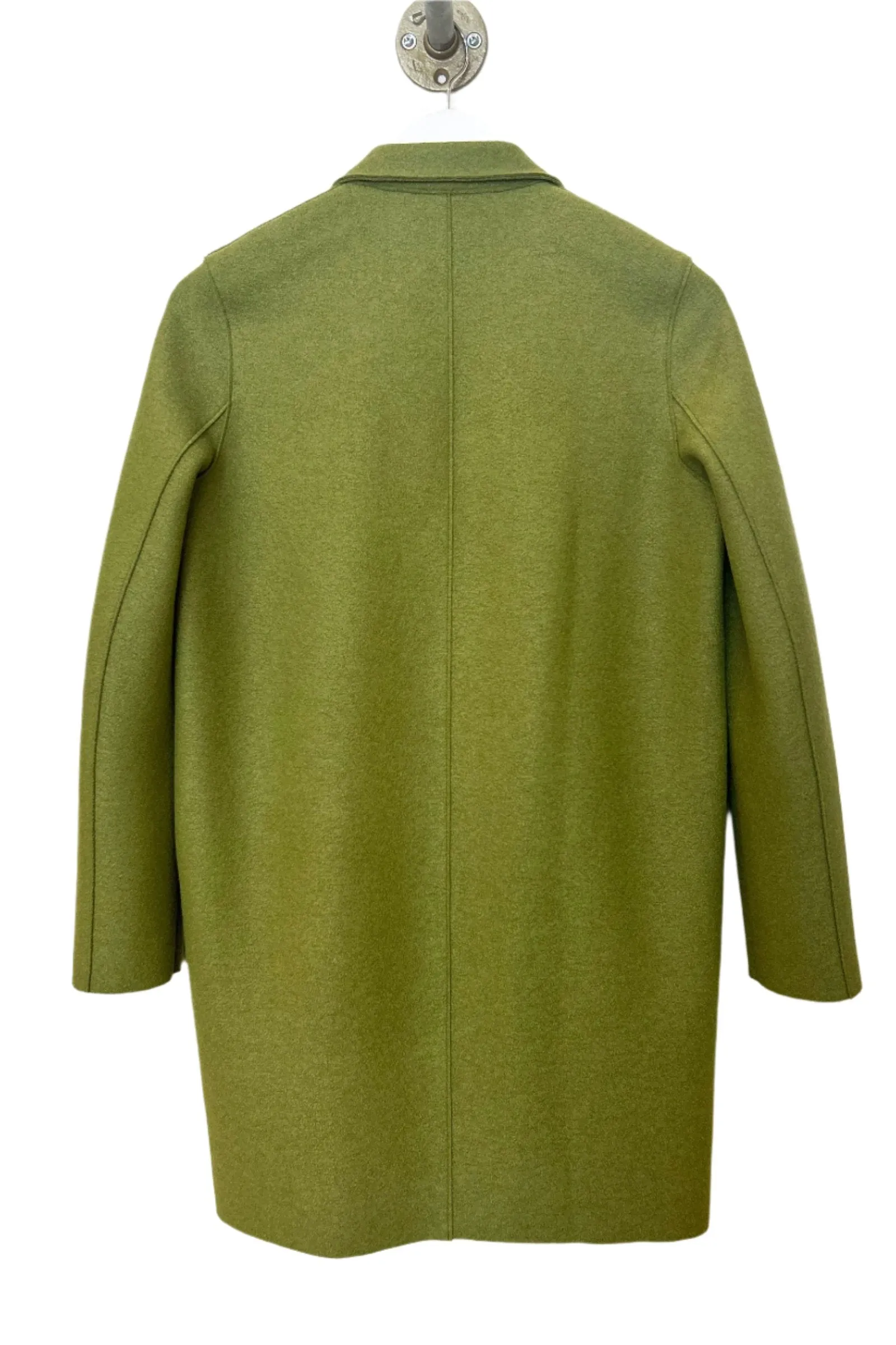 Harris Wharf Cocoon Coat Pressed Wool in Peridot
