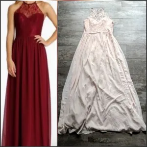 HAYLEY PAIGE OCCASIONS Lace Halter Bridesmaids Gown