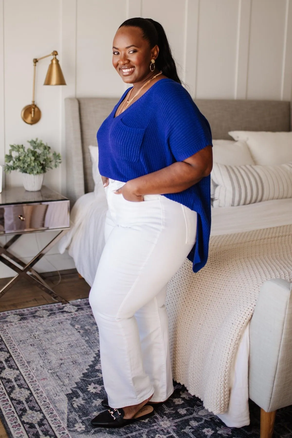 Hazel Blues® | Pure White High Waist Boot Cut Jeans