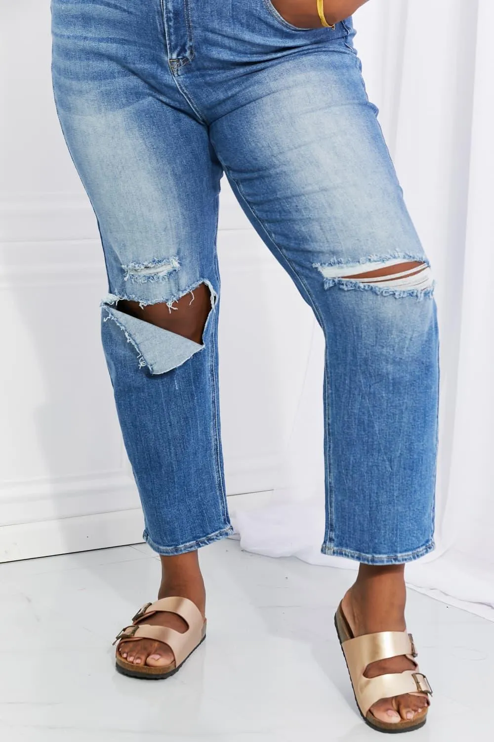 Hazel Blues® | RISEN Emily High Rise Relaxed Jeans