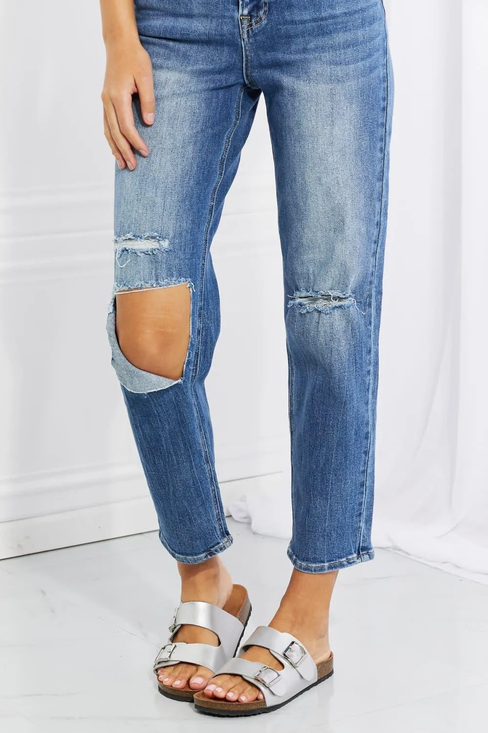 Hazel Blues® | RISEN Emily High Rise Relaxed Jeans